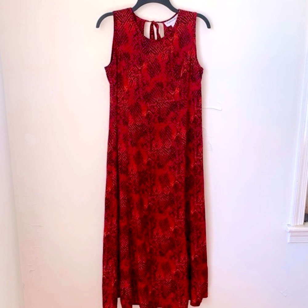 Vintage 90s Goth Snakeskin Sleeveless Midi Dress